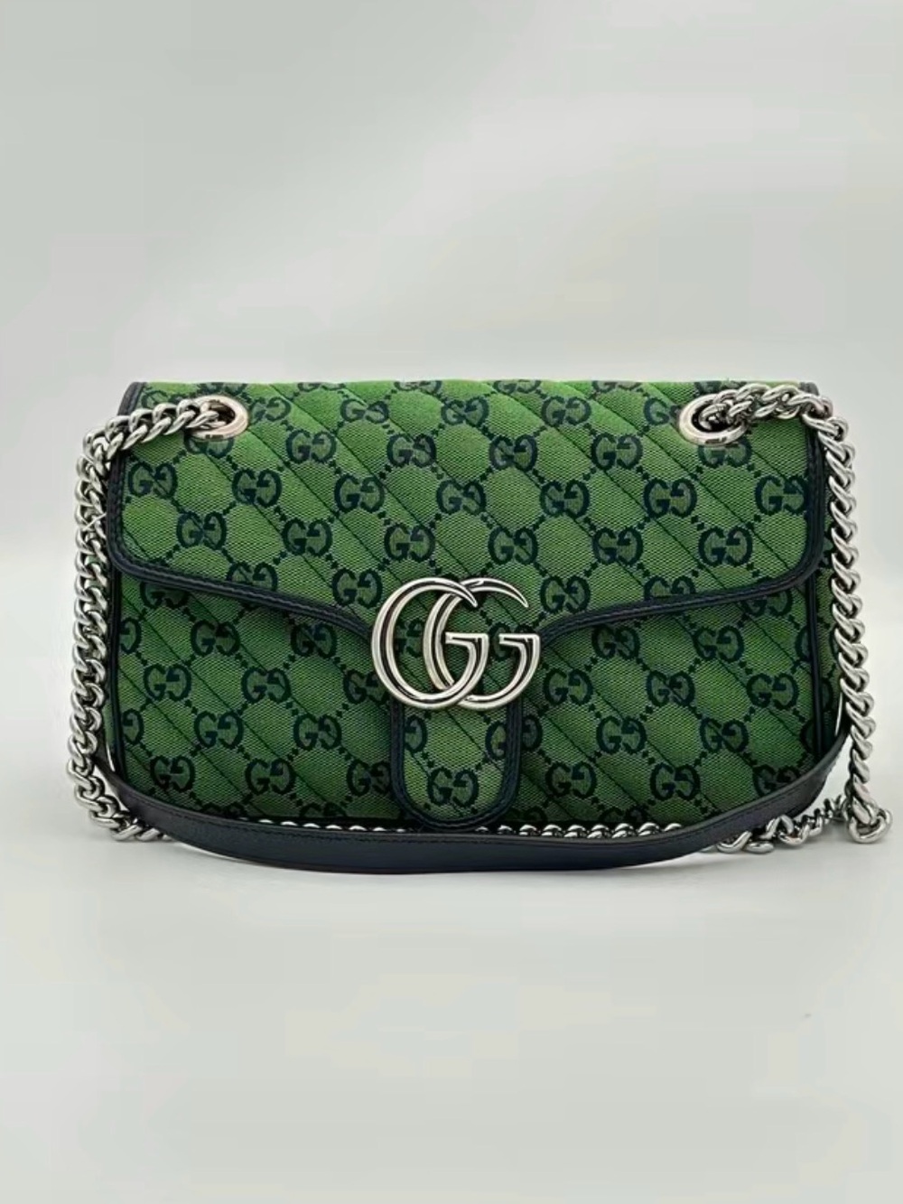 GUCCI Canvas Shoulder Bags Marmont Camnvas Green